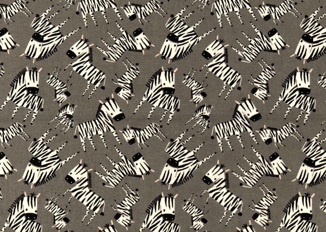 Zebra Animal Fabric by Half Yard, Fat Quarter, Zebras Cotton Fabric, 1/ ...
