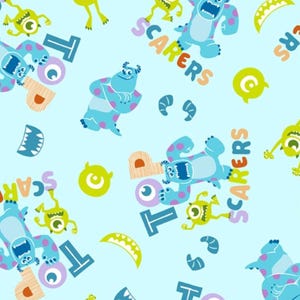 Monsters Top Scarers Mike Sully 100% Cotton Fabric | Fat Quarter, Half Yard