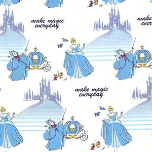 Cinderella Castle Fairy Godmother 100% Cotton Fabric | Fat Quarter, Half Yard