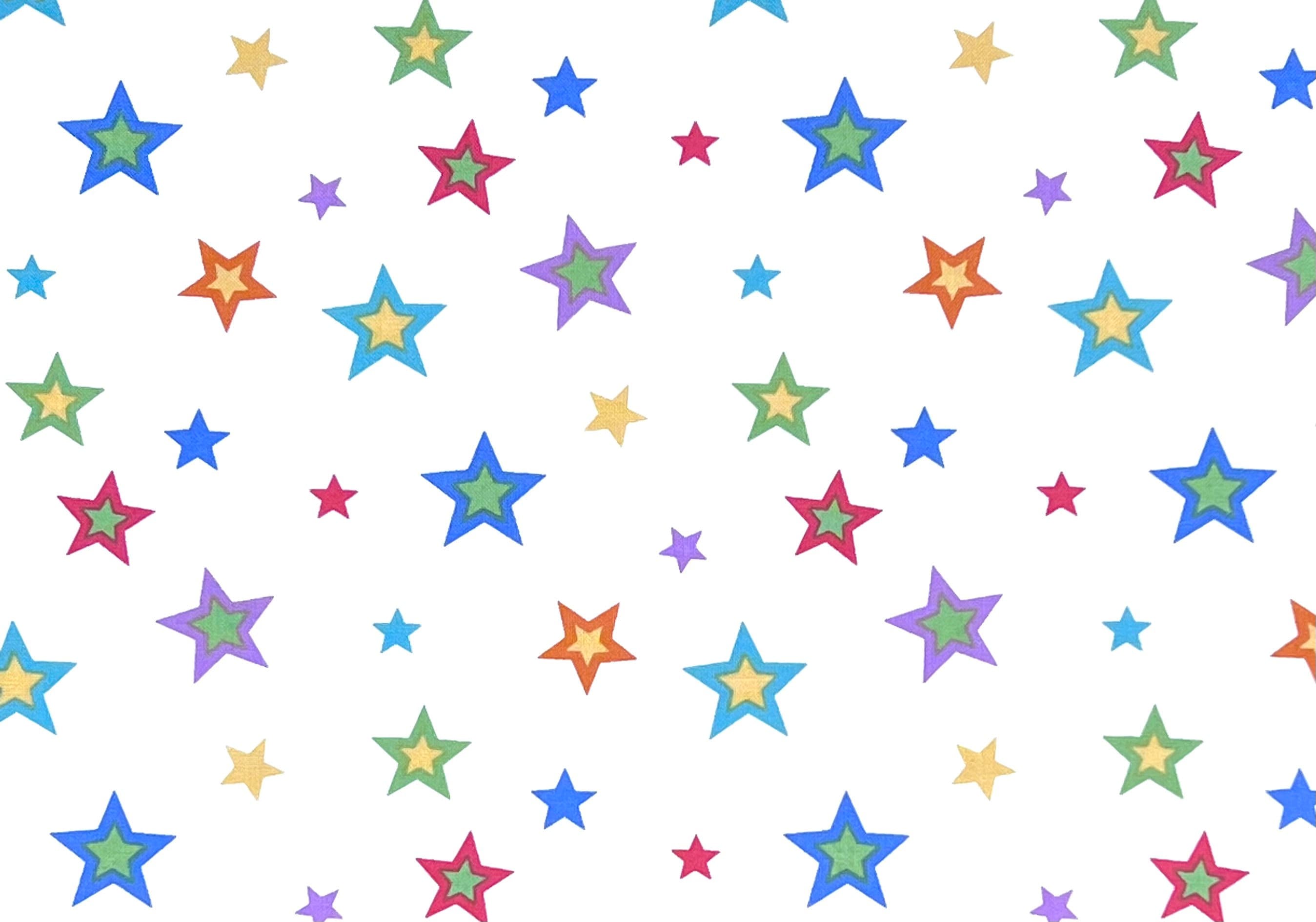 Fun Colorful Stars Nursery 100% Cotton Fabric | Fat Quarter, Half Yard ...