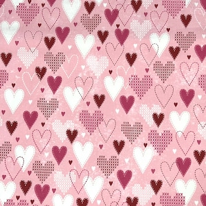 s282 Hearts fabric, valentine fabric, knit fabric, heart prints, cotton  fabric, Kona cotton, jersey fabric, quilting fabric, valentine heart