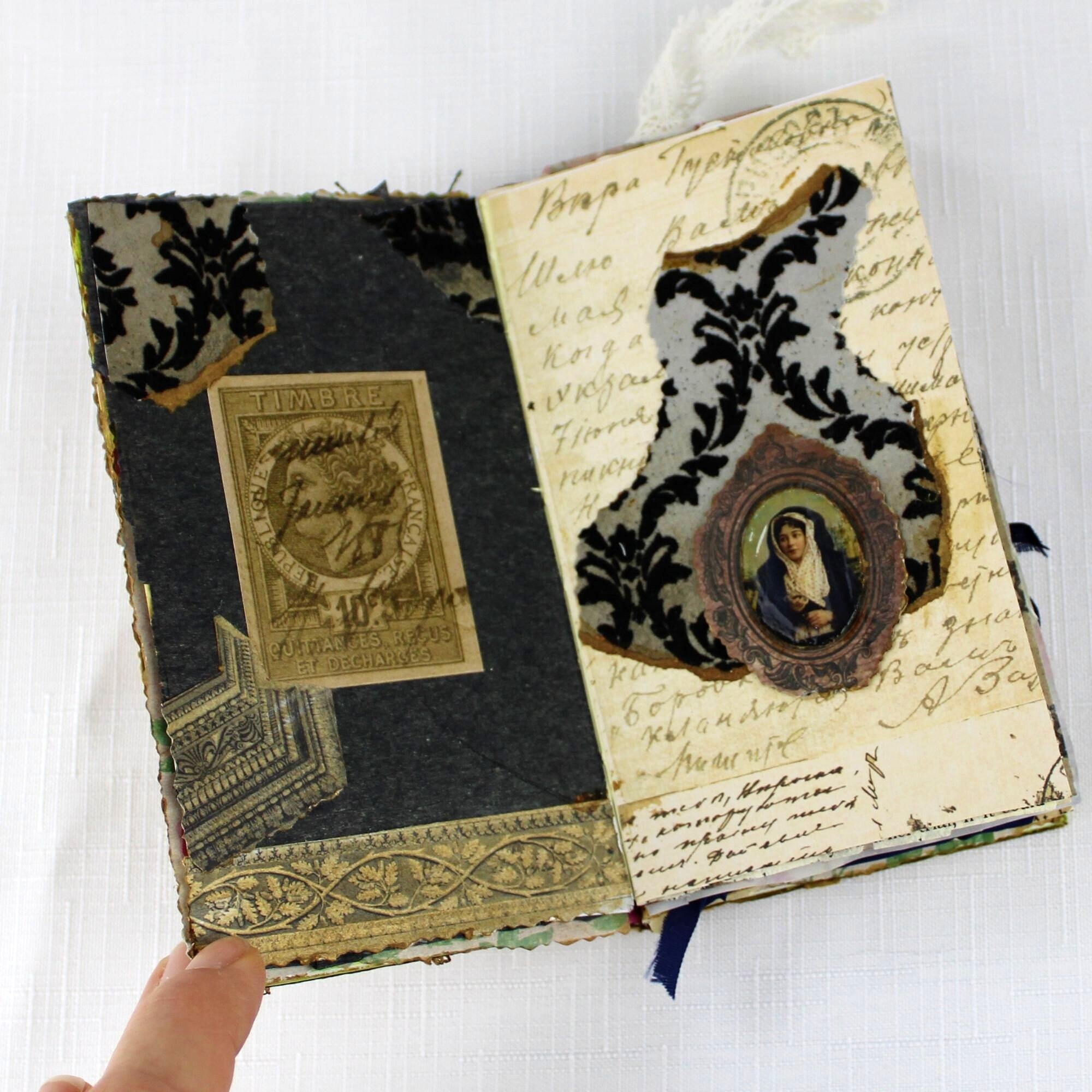 Mini Photographic Album Junk Journal Smash Book Collage Art Etsy