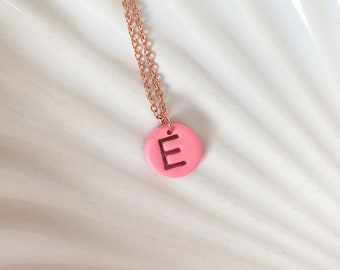Name Charm gifts Mothers Day Gift Mom Unique Necklace Just for Her Custom Gift Modern Clay Necklace Mothers Initial Child Name Necklace