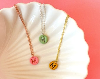 Colorful Necklace Gift Her Christmas gifts for friends Christmas Gifts for her Teacher necklace Best Friend gift personalized clay charm