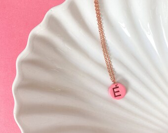 Tiny Initial Necklace Gold Charm Rose Gold Necklace Silver Dainty Charm Layering Necklace Gift for Her Mom Personalized Jewelry Gift Mom
