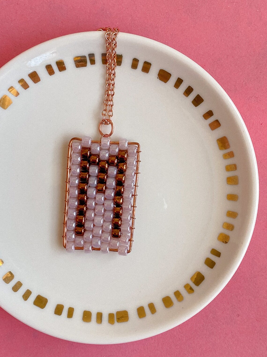 Block Letter Jewelry Bead Weave Necklace Seed Bead Boho Necklace Funky ...