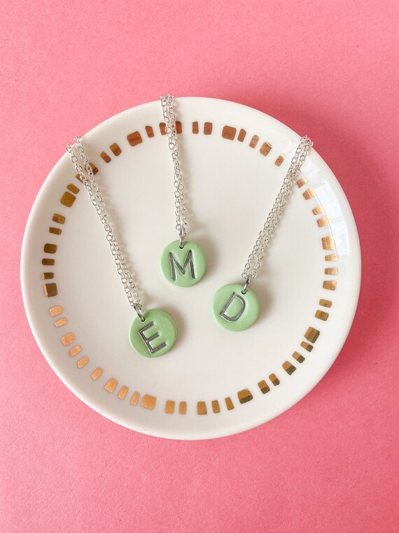 Custom Hand Stamped Name or Initial Circle Charm Custom Hand Stamped Name or Initial Circle Charm