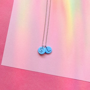 Custom Initial Necklace Mothers Day Gift Dainty Custom Initials Personalized Family Necklace Kids Initial Jewelry Two Initial Disc Necklace