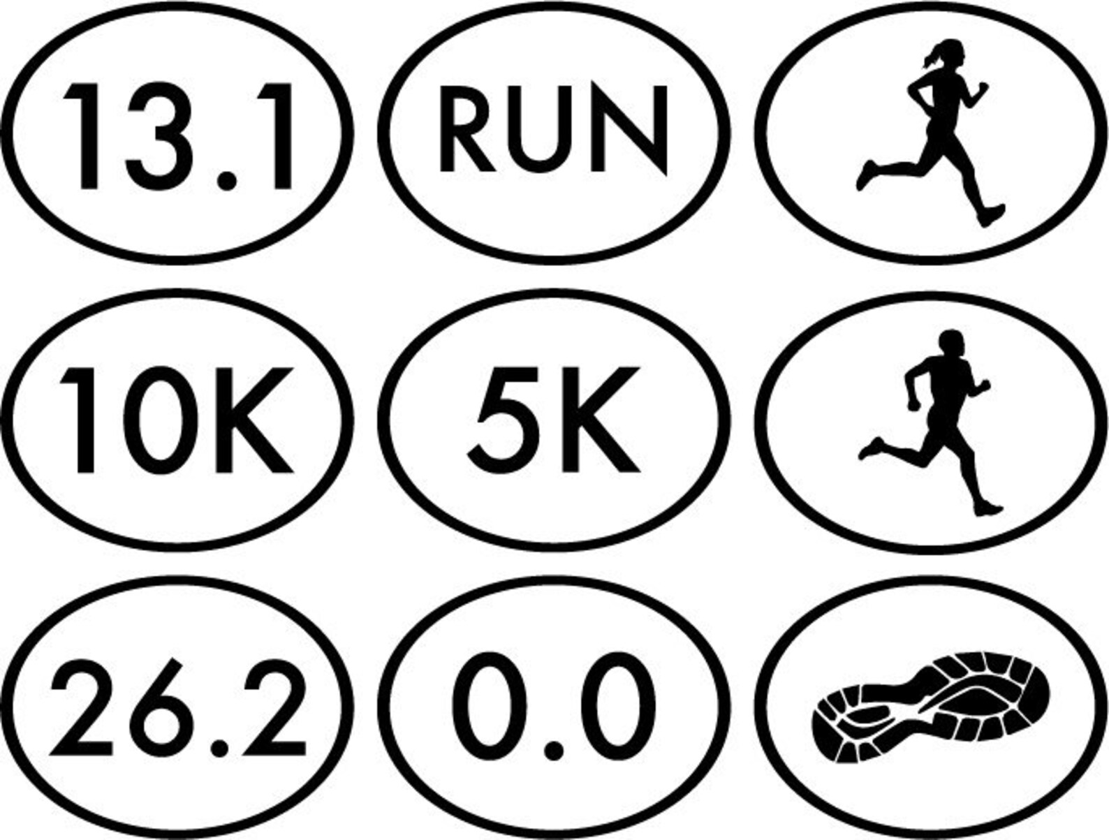 Outline Running Decals / Running Decal / Marathon Decal / Run Etsy