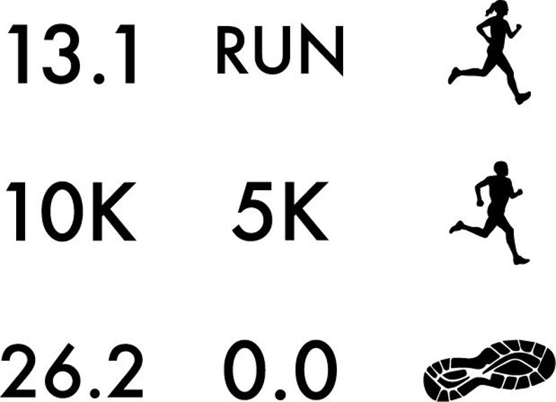 Plain Running Decals / Running Decal / Marathon Decal / Run Etsy