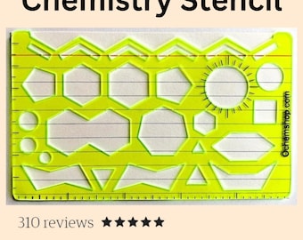 Ochemshop Chemistry Stencil | Organic Chemistry Stencil with Minor Cosmetic Defects | Improve your Chemistry Notes | Biochemistry Stencil