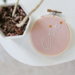 Modern Minimalist Cactus Design - Embroidery Hoop Art