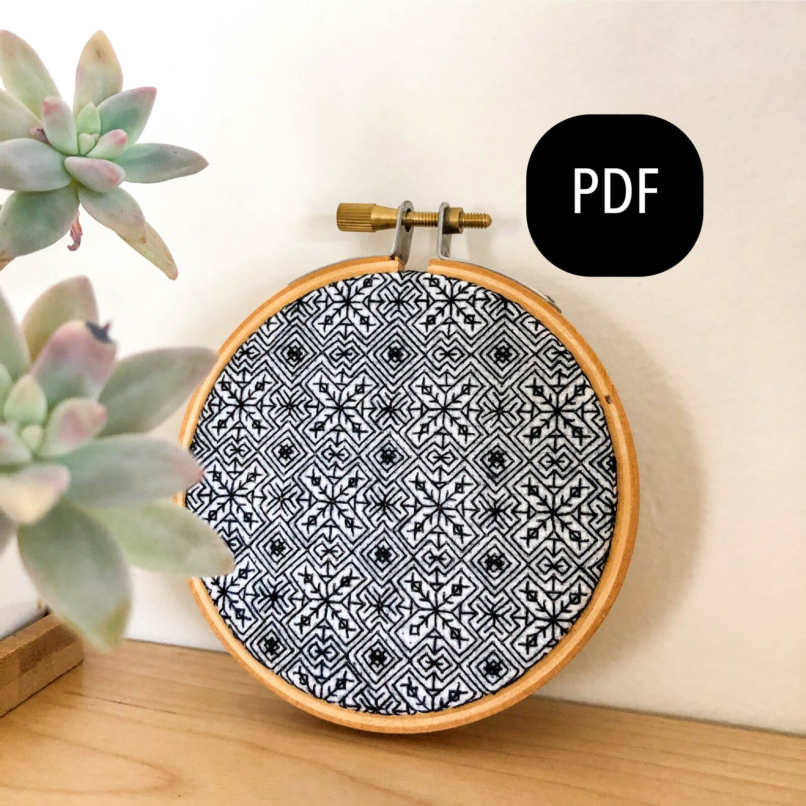 Modern Blackwork Embroidery Pattern PDF Instant Download | Etsy