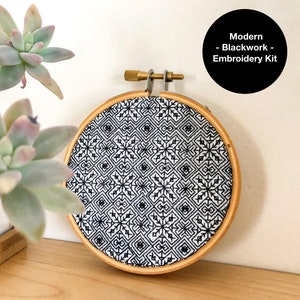 Modern Blackwork Embroidery Kit