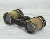 Old binoculars, opera glasses, brass glasses, antique magnifier, made in Germany,