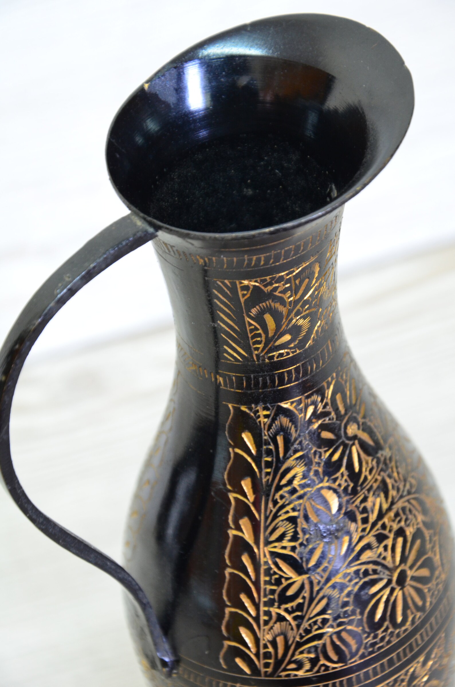 Vintage Bronze Vase mit Griff geschnitzte Vase Etsy.de