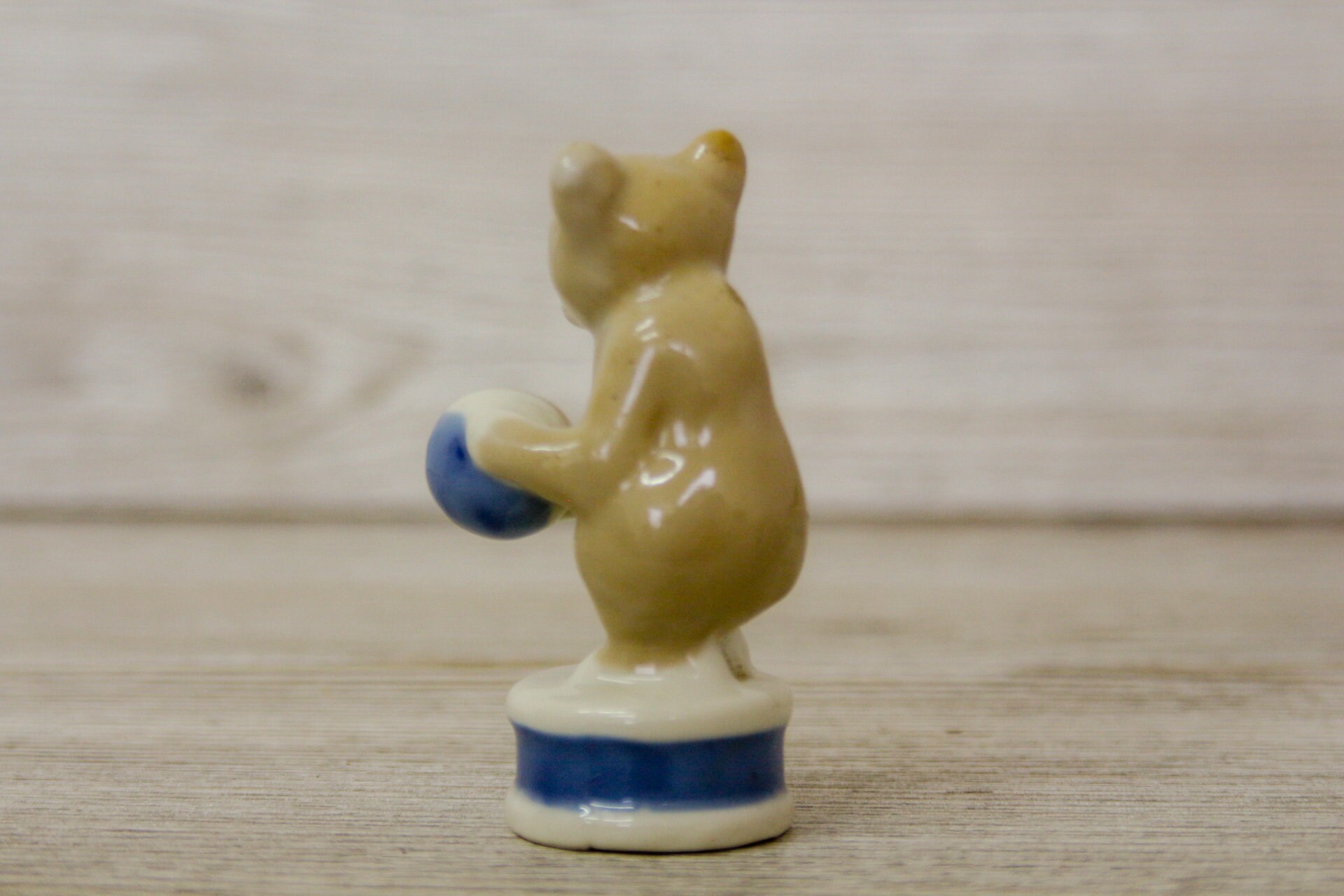 Antique Porcelain Figurine bear With a Ball Etsy