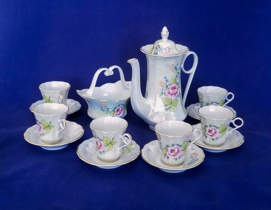 Coffee Set Coffee Set Vintage Coffee Pot Ceramic Coffee Etsy