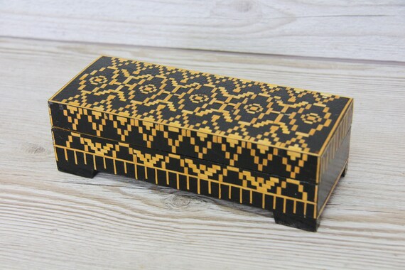 Antique jewelry box, vintage wooden box, jewelry b