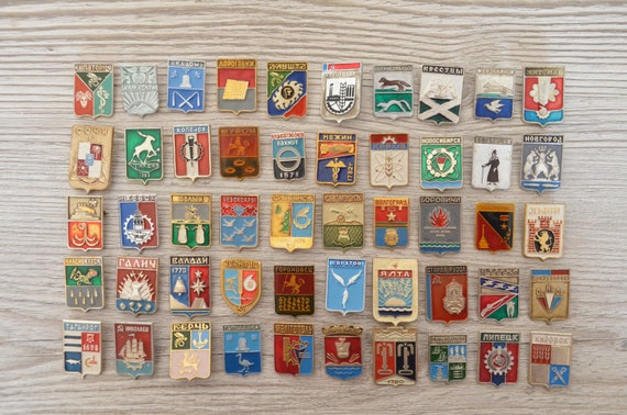 Old badge, Large set of Soviet badge, badge on the