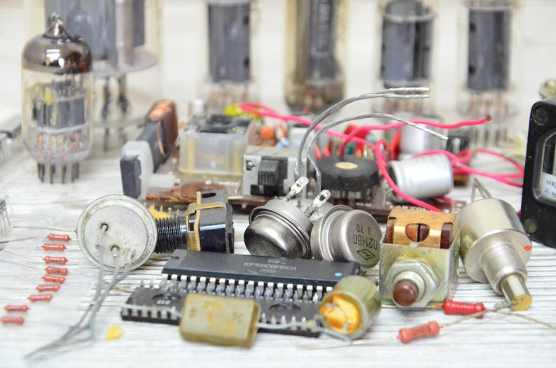 Vintage industrial tools Soviet steampunk Soviet gauge steampunk radio tubes radio components dashboard