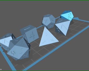 Dice Masters 3D STL-Datei - Benne Schriftart - D4 , D6, D8, D10, D%, D12, D20 PAW version
