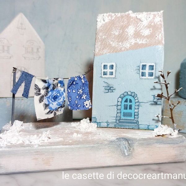 petite maison en bois de style nordique, maison en bois miniature, maison scandinave, chalet décoratif, cadeau de Noël en bois