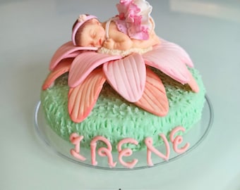 topper torta bautizo personalizado, topper torta porcelana fria, topper con nombre, decoracion torta infantil, recien nacido porcelana fria