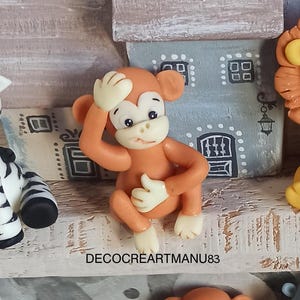 scimmia porcellana fredda - bomboniera battesimo scimmia - animali savana giungla - cake topper animaletto - bomboniera personalizzata bimbo