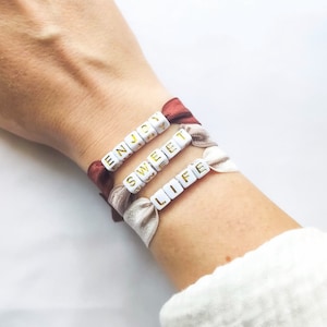 CHOUCHOU MANTRA armband///Elastisch lint om te personaliseren