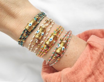 INDI armband/ketting//armband van gevlochten koord, omvormbaar tot ketting