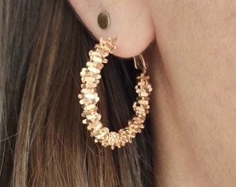 SOL Hoop Earrings // Twisted hoop earrings in 24k gold