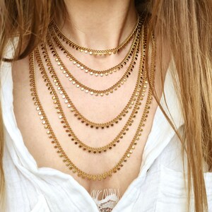 Collier chaîne VÉNUS // Chaîne à pampilles rondes en acier inoxydable