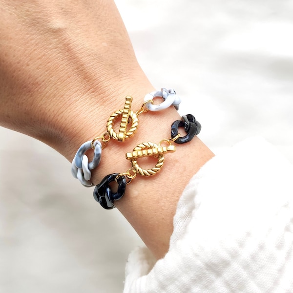 VINTAGE mini bracelet // Acrylic link chain