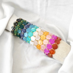ROMY-Armband // Perlenstab // Runde Acrylperlen auf elastischem Faden