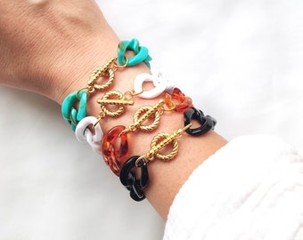 collier vintage signé Ampcp Acrylique écaille