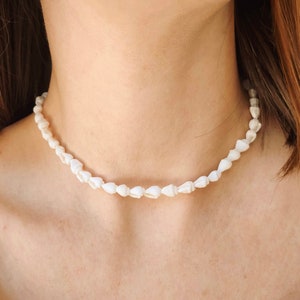 Collier ras de cou SHELL // Choker en coquillages naturels blancs image 5