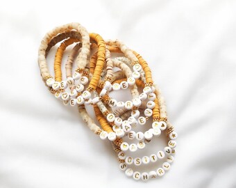 Bracelet MANTRA SUMMER // Perles Surfeur Heishi Sur Fil 
