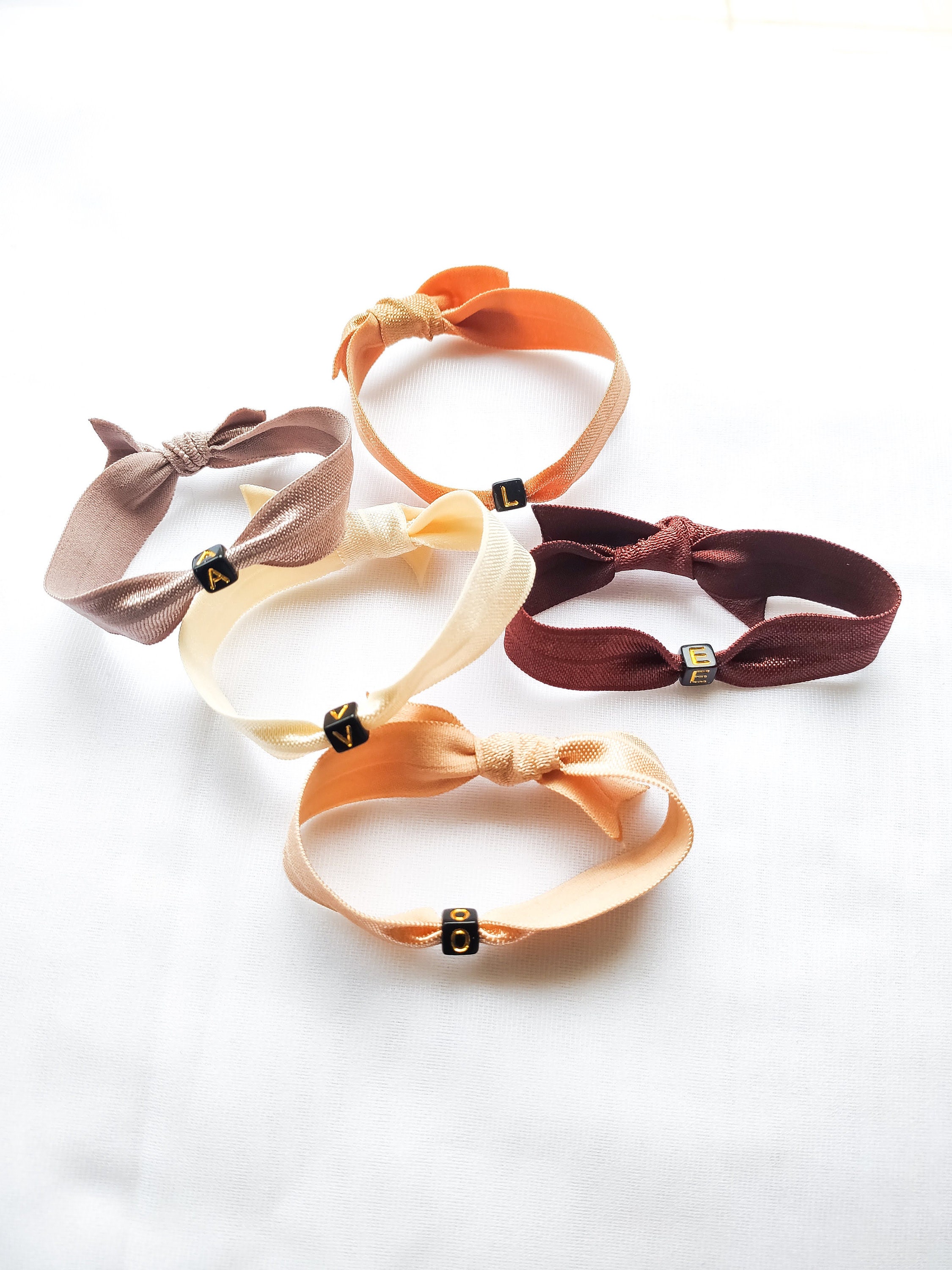 Bracelet Chouchou Initial Elastic Ribbon To Customize Etsy Uk