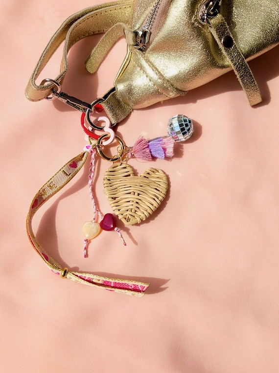 Pompon Porte-clés En Cuir Multicolore Artisanat Français - Grigri Porte-bonheur
