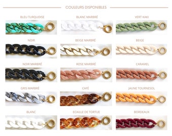 Bracelet à maillons épais en acrylique : chaîne rétro audacieuse et lumineuse - P/M/G - France