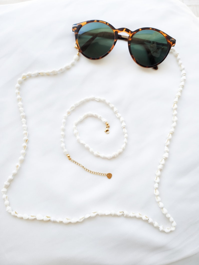 Collier ras de cou SHELL // Choker en coquillages naturels blancs image 7