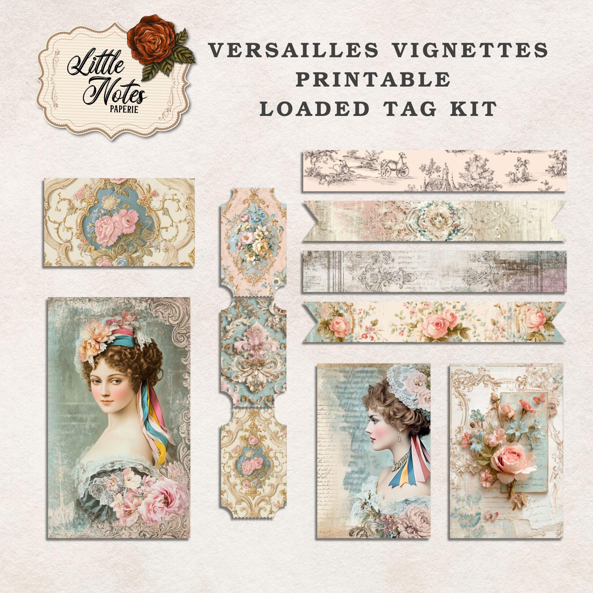 Digital Junk Journal Loaded Folder Pocket Tags, Shabby Ephemera, French ...