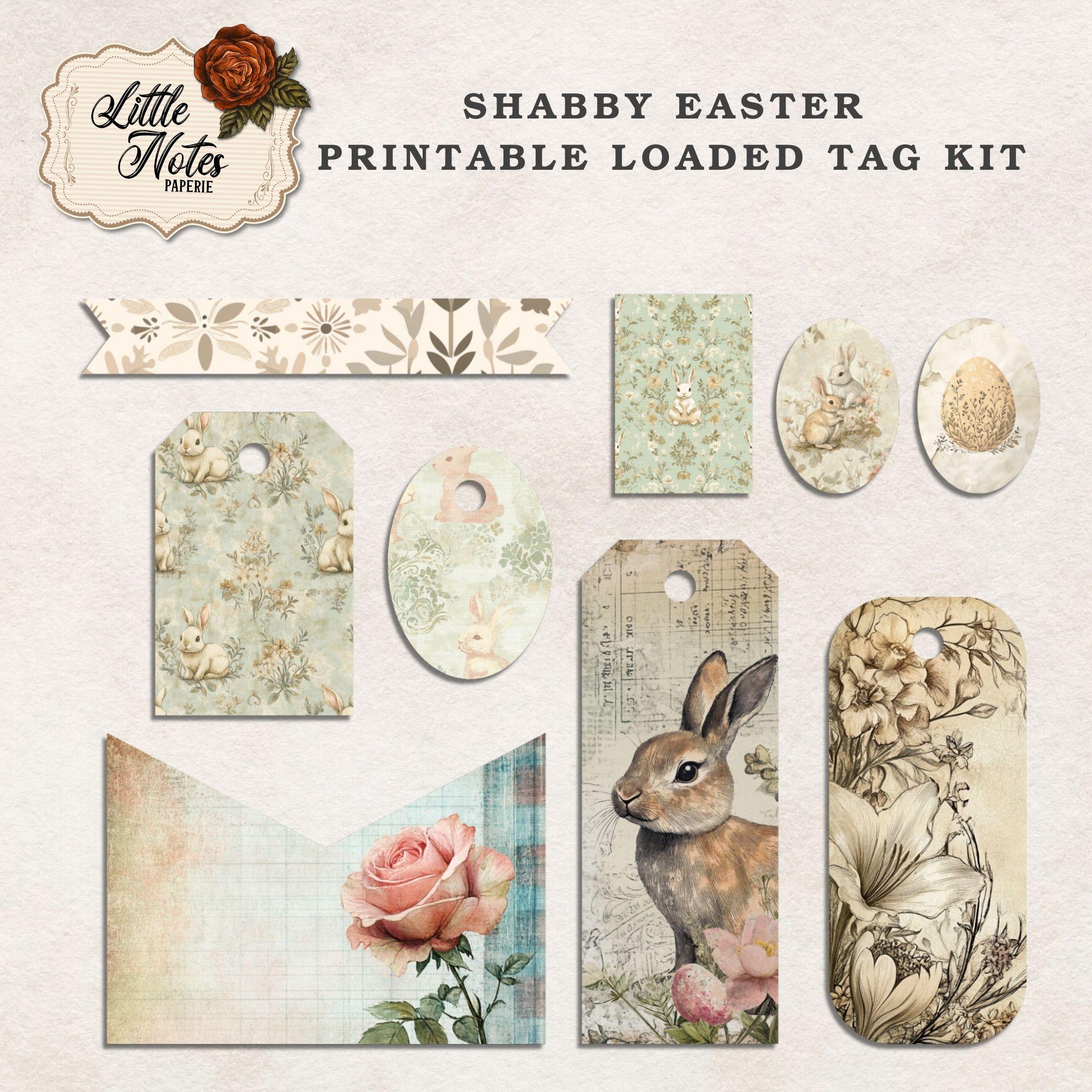 Digital Junk Journal Loaded Folder Pocket Tags, Shabby Ephemera, Easter ...