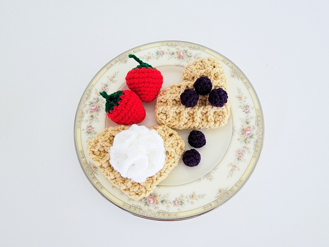 Waffles Play Food Pretend Play Waffles and Berries With Whip Etsy
