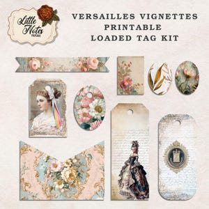 Digital Junk Journal Loaded Folder Pocket Tags, Shabby Ephemera, French ...