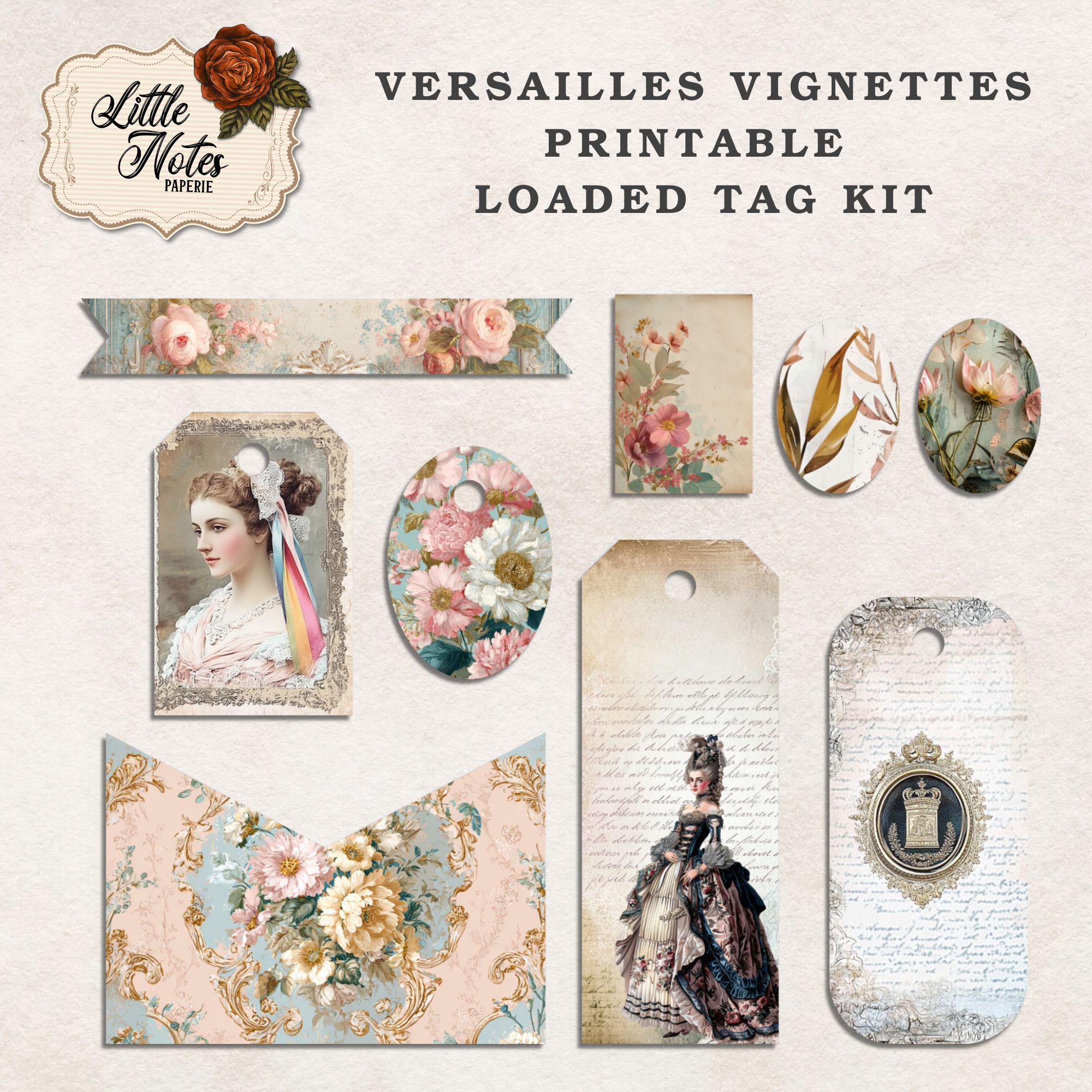 Digital Junk Journal Loaded Folder Pocket Tags, Shabby Ephemera, French ...