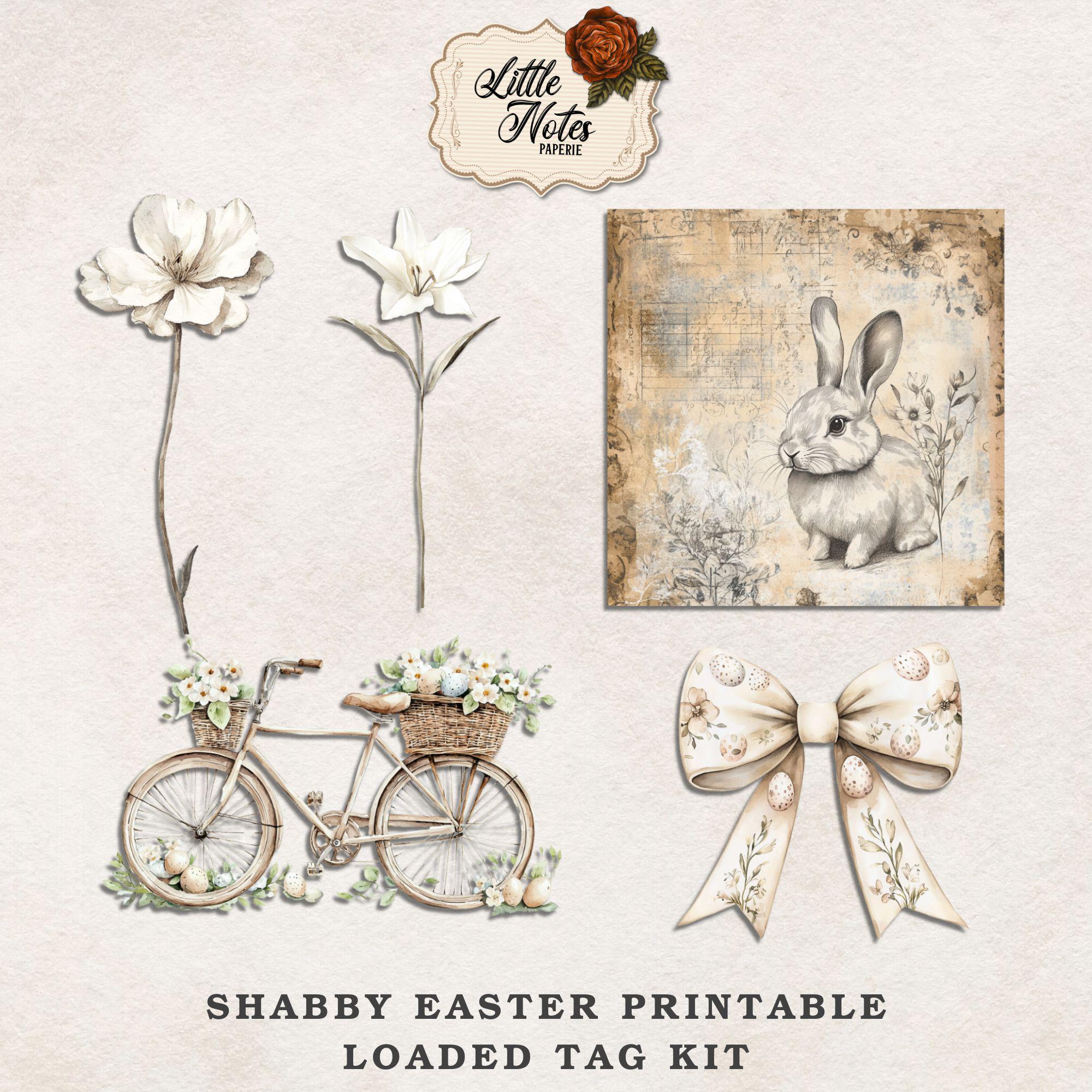 Digital Junk Journal Loaded Folder Pocket Tags, Shabby Ephemera, Easter ...