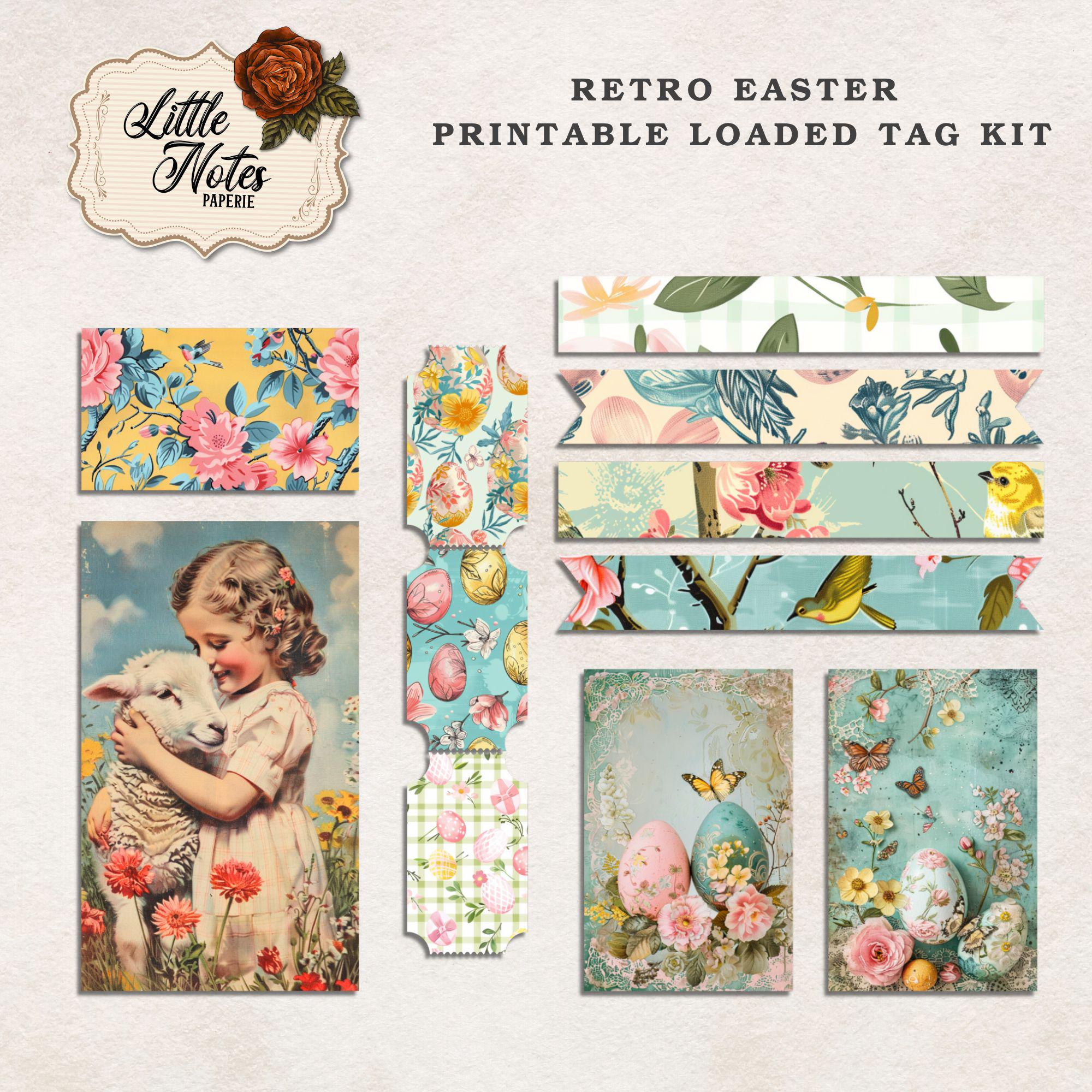 Digital Junk Journal Loaded Folder Pocket Tags, Shabby Ephemera, Easter ...