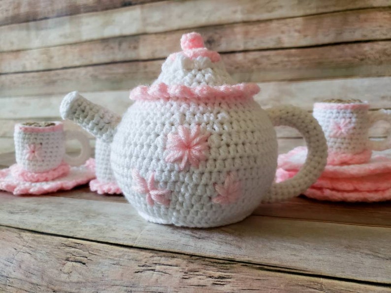 Play Tea Set Crochet Tea Set Etsy